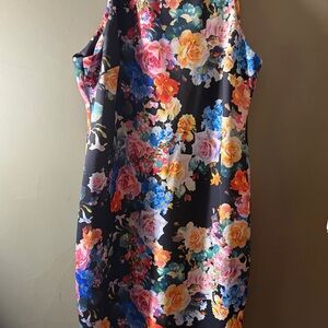 New York & Company Floral Scuba Sheath Dress. Size XL Sleeveless Stretch